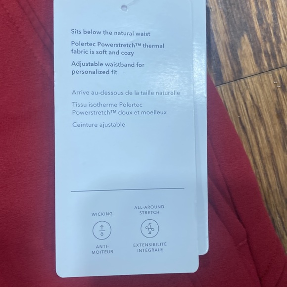 NWT Athleta Altitude Jogger in Polartec Power Stretch,Size 1X decadent red snow - Picture 14 of 14